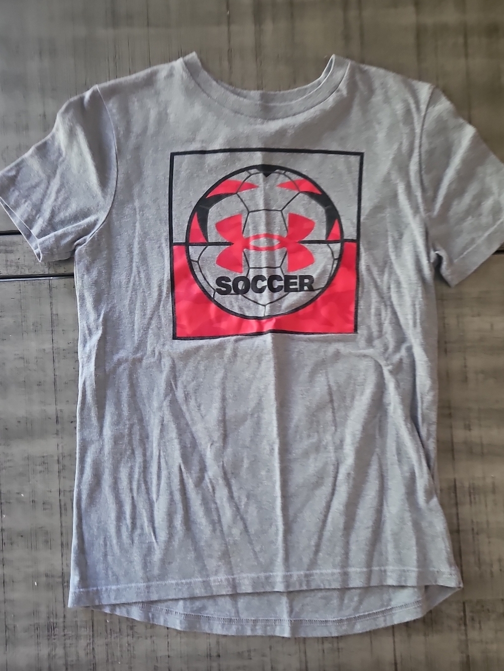 Under Armour Light Gray Tee with Soccer Logo